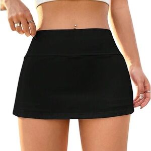 NWT Black mini skort